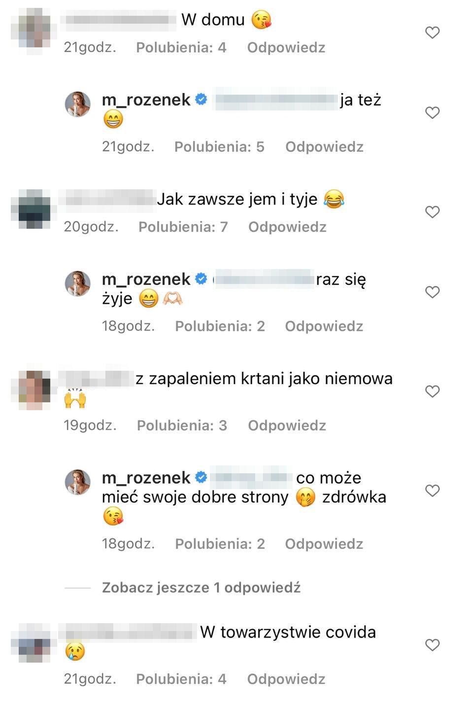 Komentarze pod wpisem Małgorzaty Rozenek