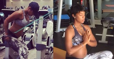 CIĘŻARNA Kelly Rowland na siłowni! (ZDJĘCIA)