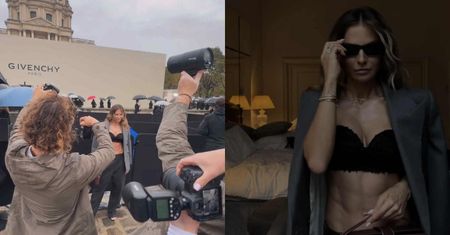Osaczona przez paparazzi Anna Lewandowska i jej ODSŁONIĘTE mięśnie brzucha wkraczają na Paris Fashion Week