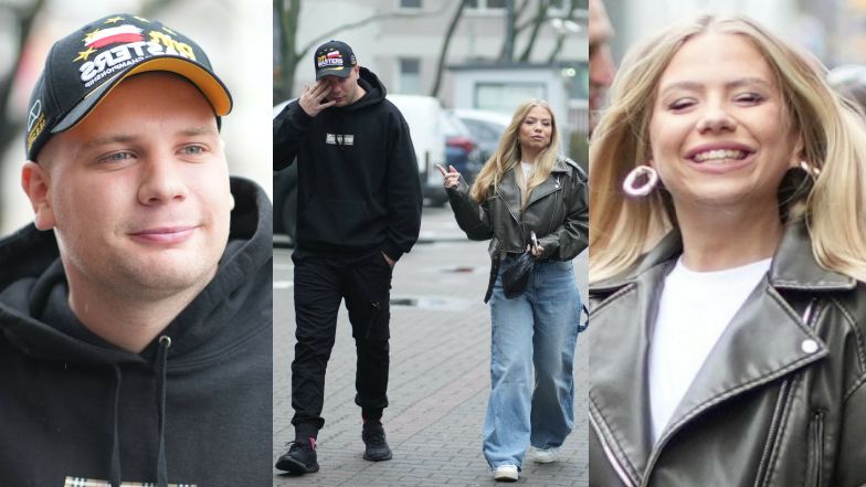Budda z partnerką przed studiem "Dzień Dobry TVN"
