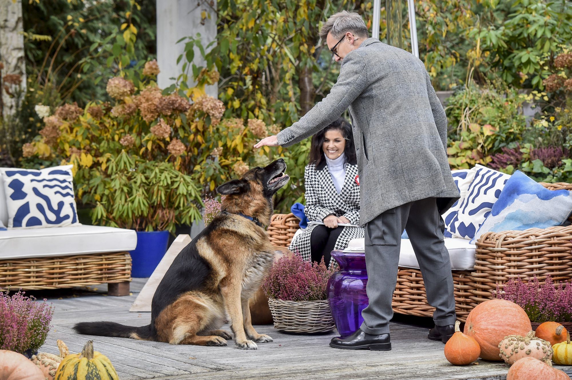 Katarzyna Cichopek i Maciej Kurzajewski pozują z psem Bono w "Pytaniu na śniadanie"