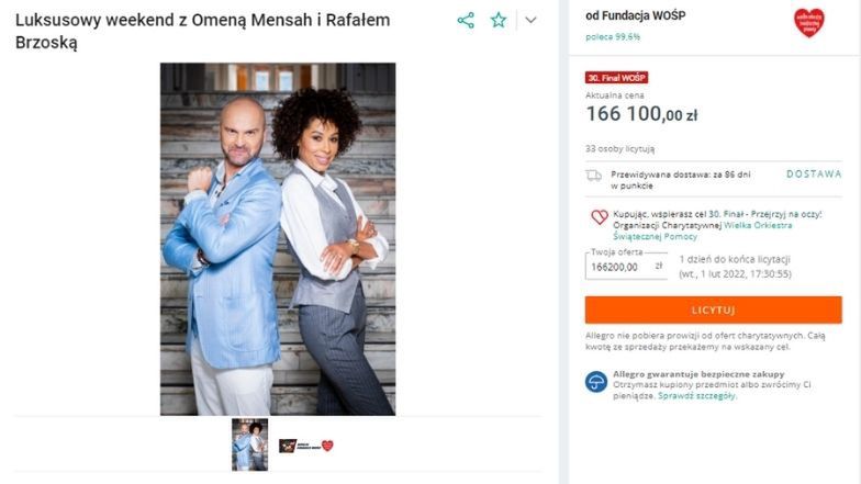 WOŚP 2022: oto najdroższe aukcje tego roku