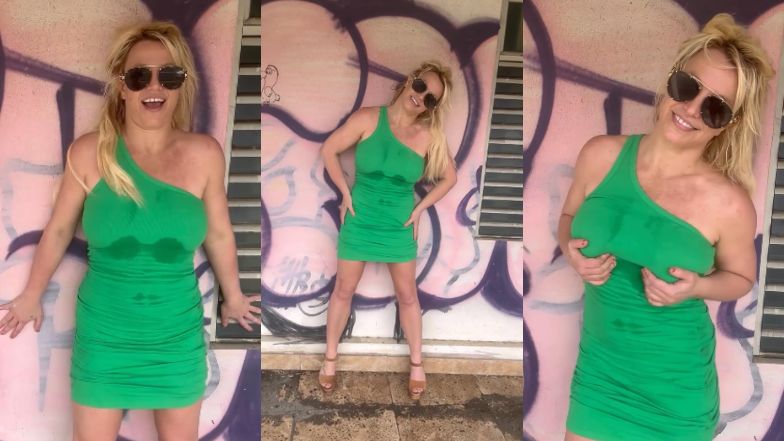 Spocona Britney Spears wygina się na tle graffiti