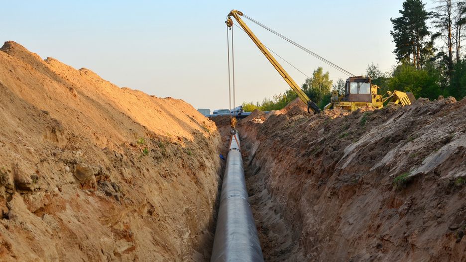 Prace przy budowie gazociągu. Zdjęcie ilustracyjne