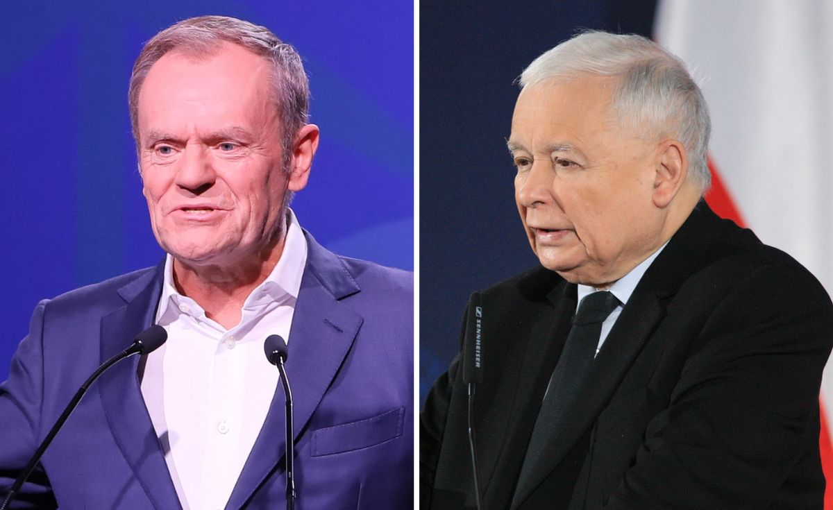 Donald Tusk i Jarosław Kaczyński. Najnowszy sondaż