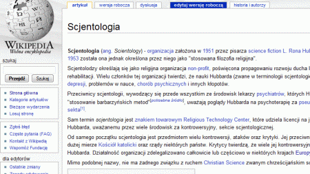 Wikipedia banuje Scjentologów 1