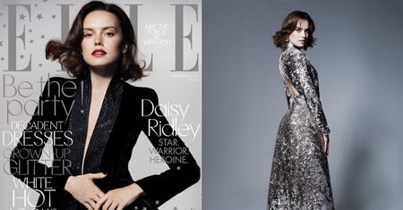 Daisy Ridley w świątecznej sesji dla "Elle"