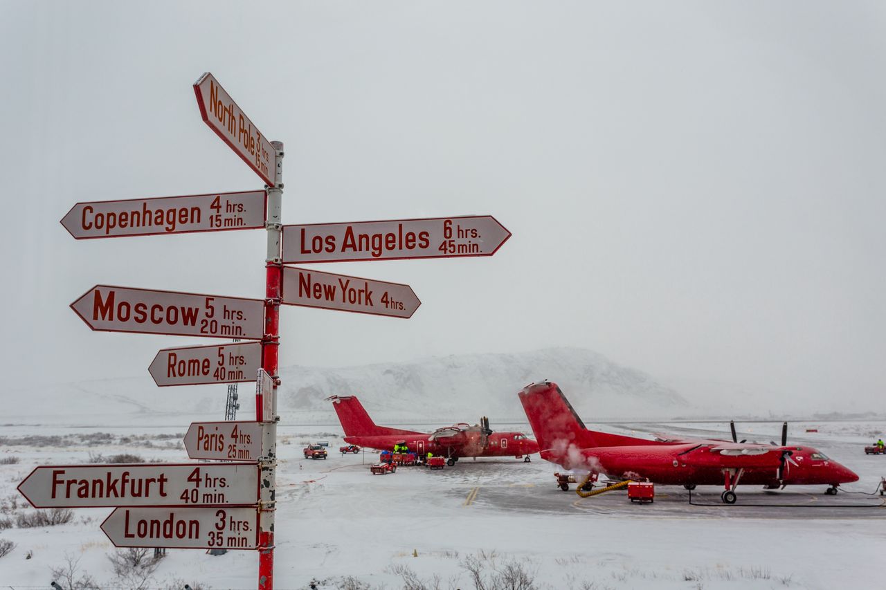 Lotnisko w Kangerlussuaq na Grenlandii