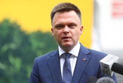 Wybory 2020. Szymon Hołownia wygłasza przemówienie przed Belwederem