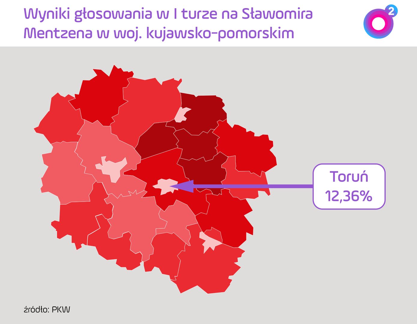 W Toruniu na Mentzena zagłosowało 12,36 proc.