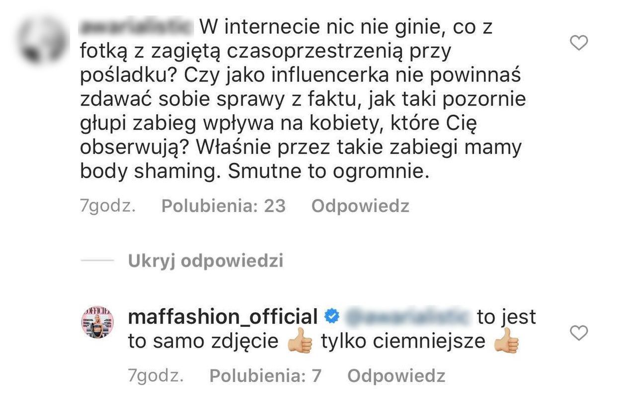 Maffashion przerobiła zdjęcie