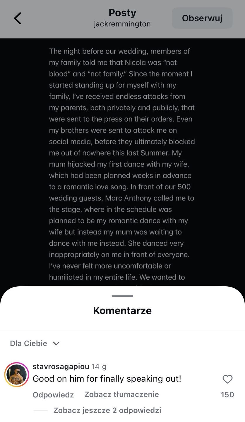 Gość weselny potwierdza słowa Brooklyna 