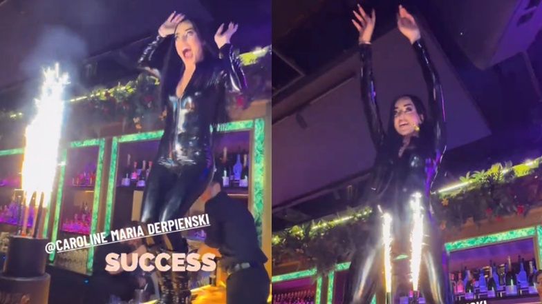 Caroline Derpienski dała się ponieść imprezie