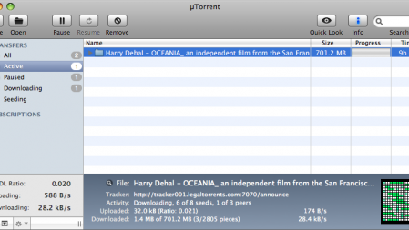 uTorrent dla Mac OS X - praca wre 1