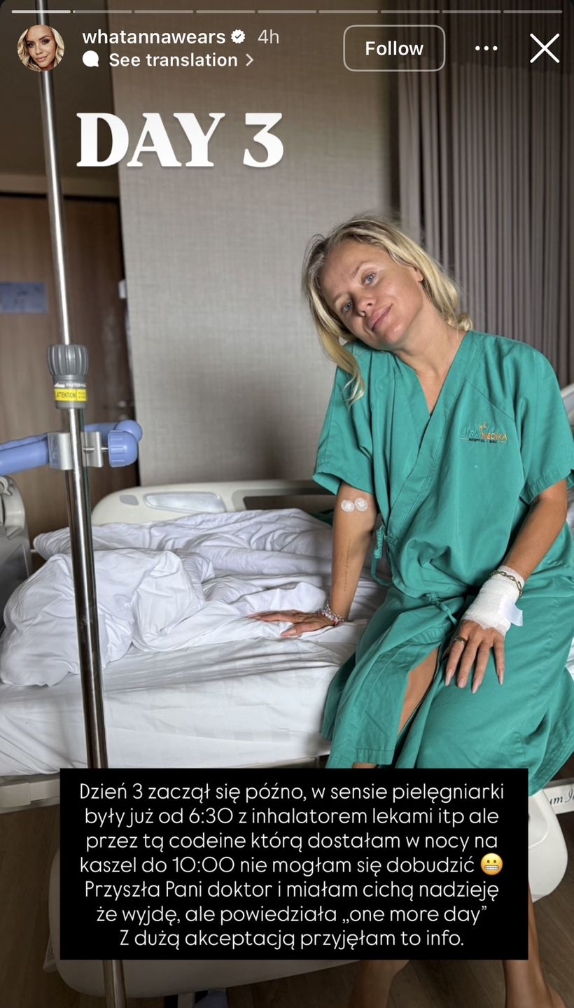 Anna Skura w szpitalu na Bali