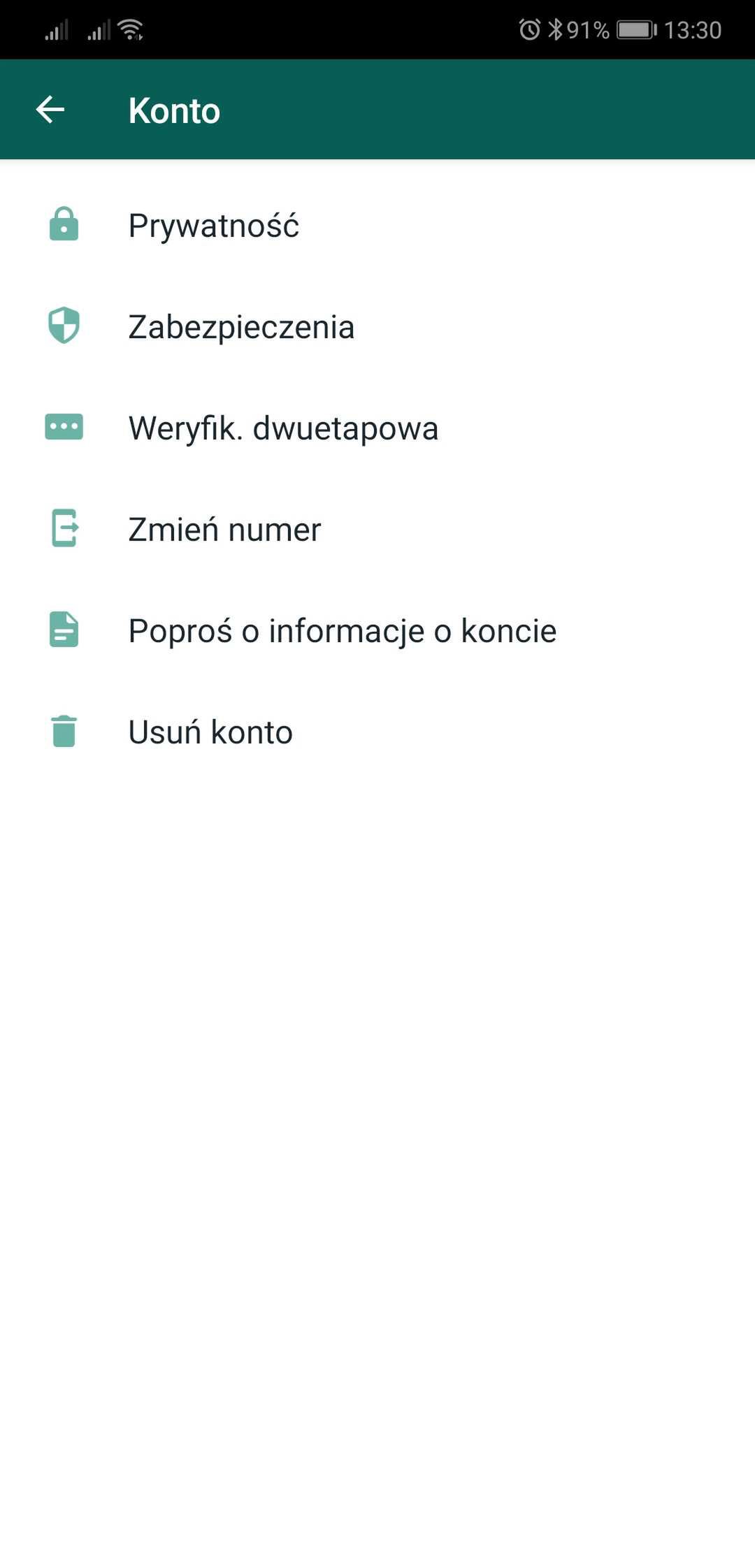 WhatsAppa to stosunkowo prosty komunikator. W ustawieniach można znaleźć tylko najpotrzebniejsze opcje.