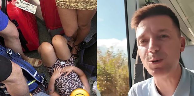 Dziennikarz TVN Michał Cessanis pokazał WYMĘCZONYCH upałem pasażerów pociągu: "Współczuję pokonującym trasę NA LEŻĄCO" (FOTO)