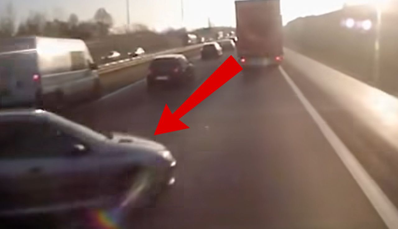 Obróciło go o 180 stopni. Sceny na A2 w Poznaniu