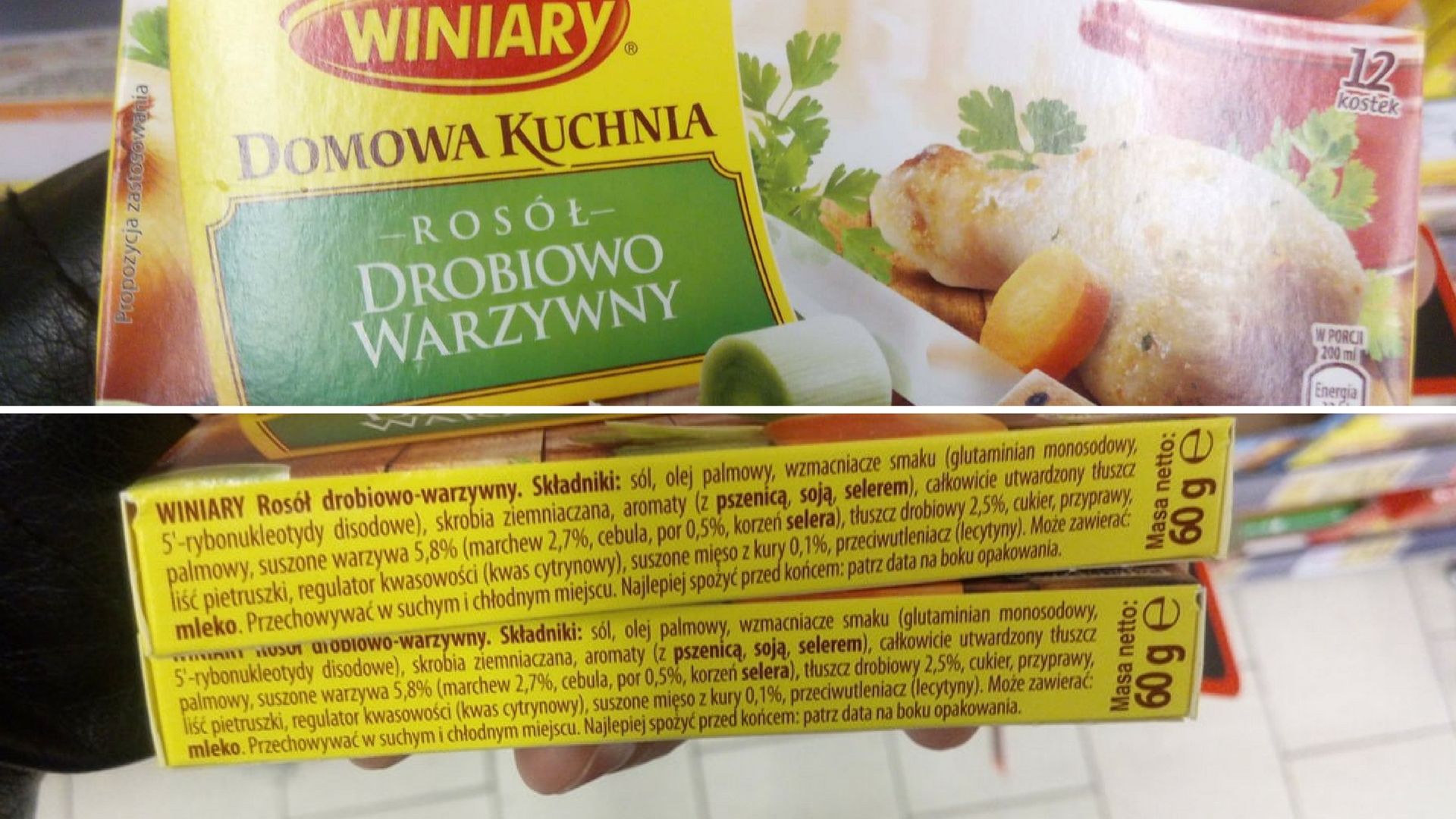 ostka rosołowa Winiary na pierwszym miejscu w składzie ma sól