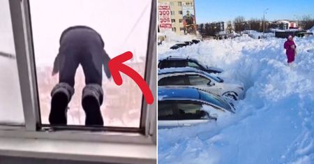 Wyskoczył przez okno na śnieg. Nagrania po ataku zimy na Kamczatce