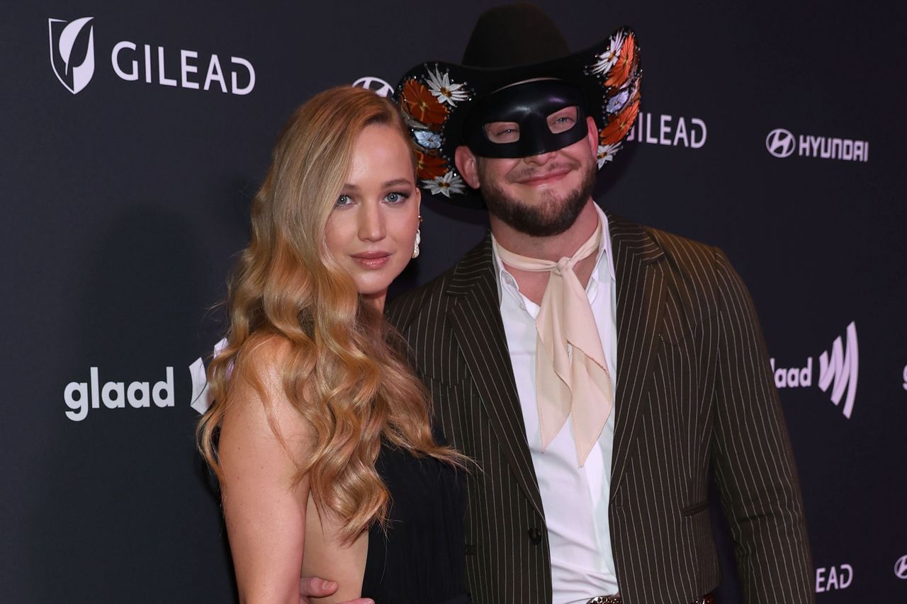 Jennifer Lawrence and Orville Peck at the GLAAD Media Awards party