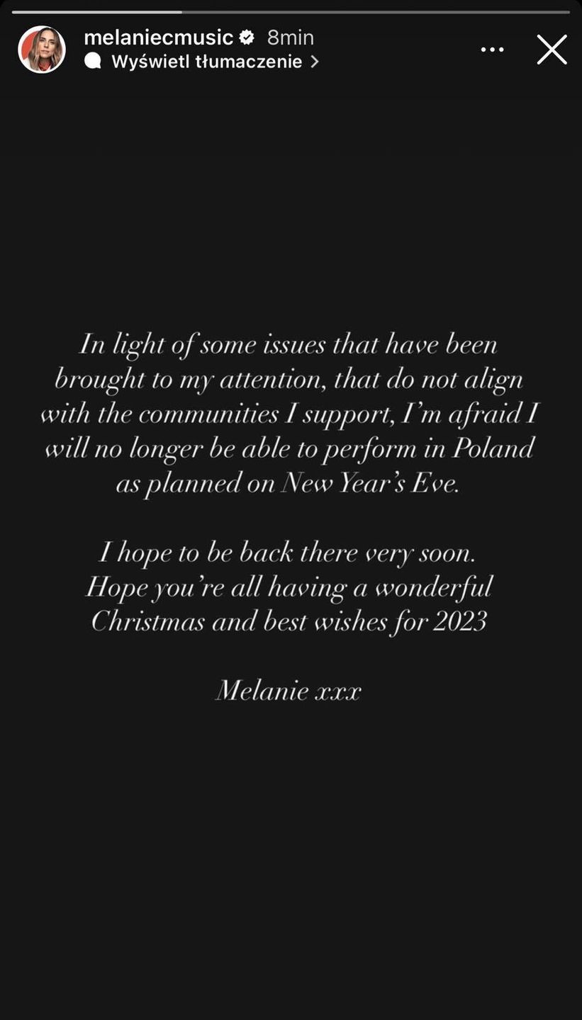 Oświadczenie Mel C