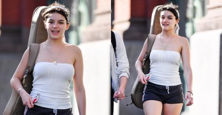 Pełnoletnia Suri Cruise przemierza Nowy Jork z gitarą na plecach. Skóra zdjęta z matki? (ZDJĘCIA)