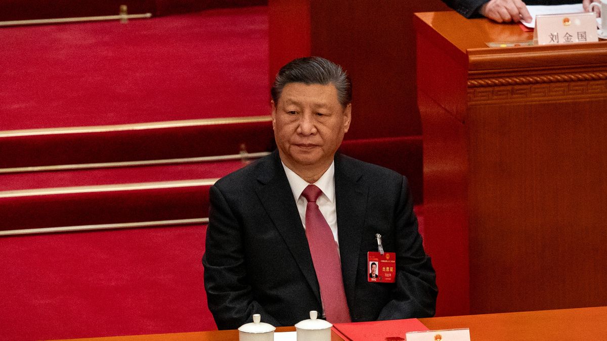 Xi Jinping, China's president, during the closing of the Second Session of the 14th National People's Congress (NPC) at the Great Hall of the People in Beijing, China, on Monday, March 11, 2024. The Chinese legislature voted to change a four-decade-old law so it tightens the Communist Party's grip on the cabinet, underscoring President Xi Jinping's drive to give the party control over all the main levers of government. Source: Bloomberg