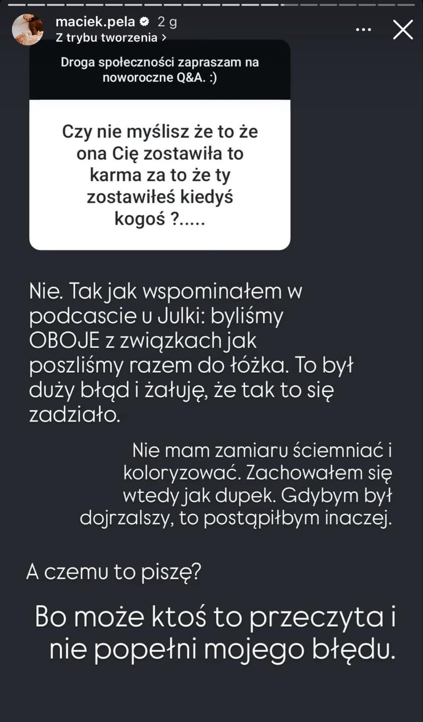 Maciej Pela ujawnia, czy dalej kocha Agnieszkę Kaczorowską