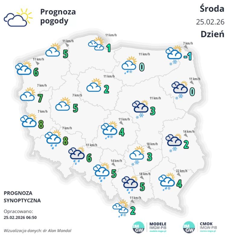 Prognoza pogody na środę.