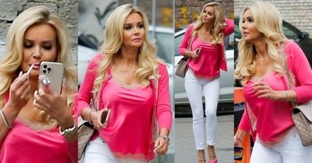 Wystylizowana Monika Chwajoł przemierza warszawską Pragę w NIEBOTYCZNIE wysokich szpilkach (ZDJĘCIA)