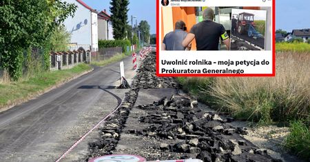 Rolnik zaorał asfaltową drogę, został aresztowany. Jest petycja ws. jego uwolnienia