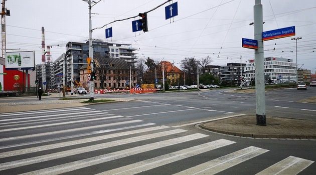 Wrocław. Remont skrzyżowania ul. Jagiełły i Dmowskiego. Wszystko z myślą o tramwaju