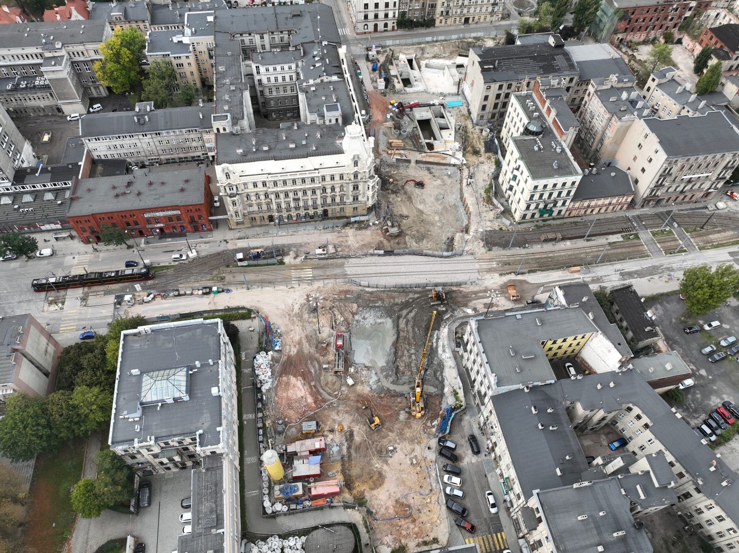 Budowa stacji Łódź Śródmieście na trasie tunelu średnicowego