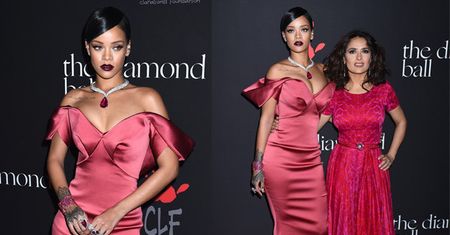 Rihanna z Salmą Hayek i... rubinem za 2 miliony dolarów! (ZDJĘCIA)