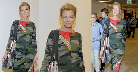 Felicjańska w sukience w moro i różowych trampkach... (FOTO)