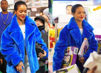 Rihanna w futrze kupuje zabawki (ZDJĘCIA)