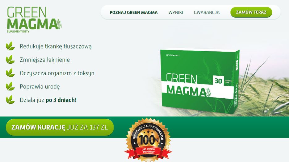 Reklama suplementu Green Magma