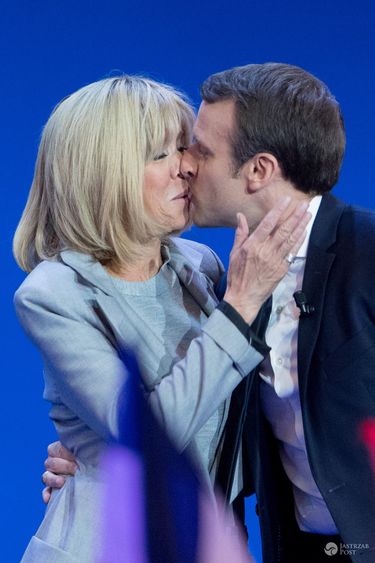 Emmanuel Macron z żoną Brigitte Trogneux