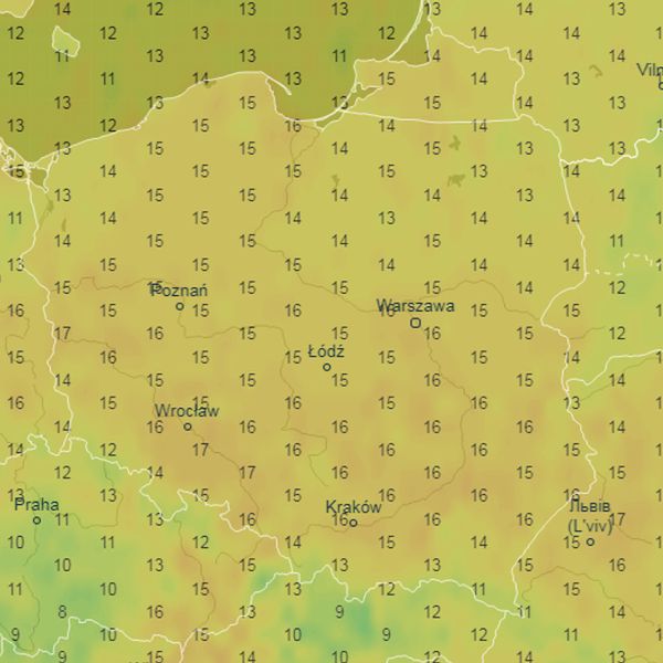 Pogoda w środę o godz. 14.00 