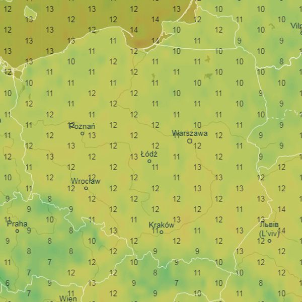 Pogoda w poniedziałek wieczorem 