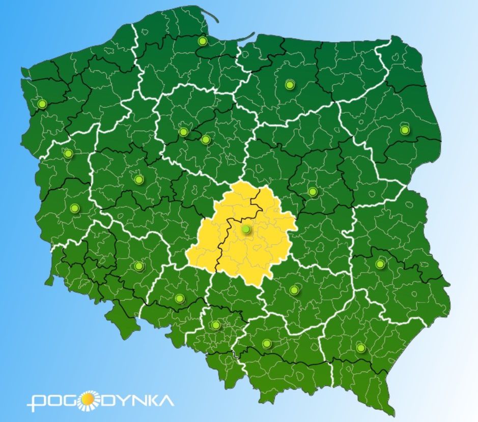 Wydano ostrzeżenia dla woj. łódzkiego. 