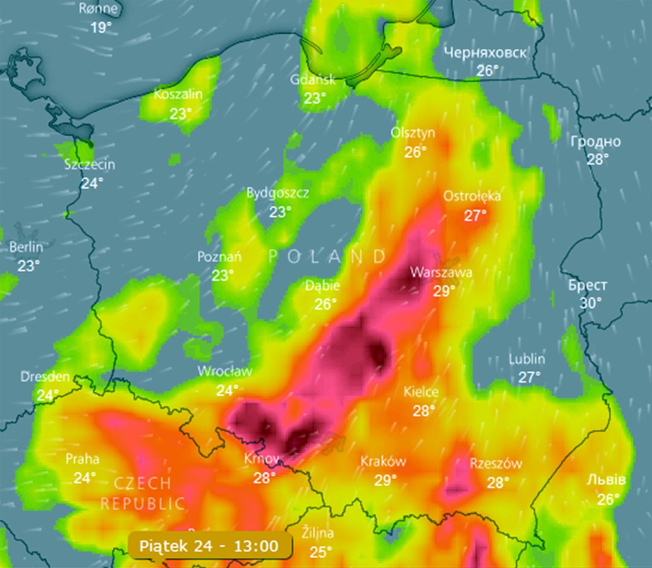 Prognoza pogody. Nadchodzi potężny front. "Rózga burzowa" przed niżem Thekla i 15 st. C z Arktyki