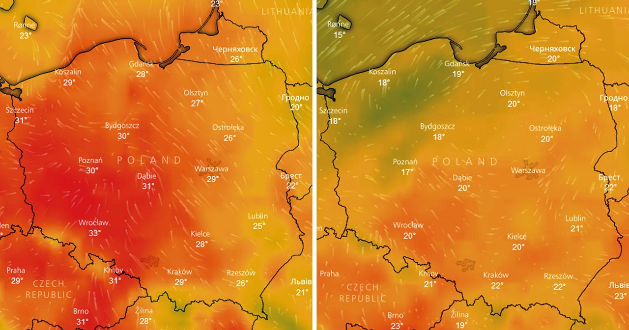 Prognoza pogody. Zimno z Arktyki zepsuje koniec wakacji. Ostatnie dni upałów