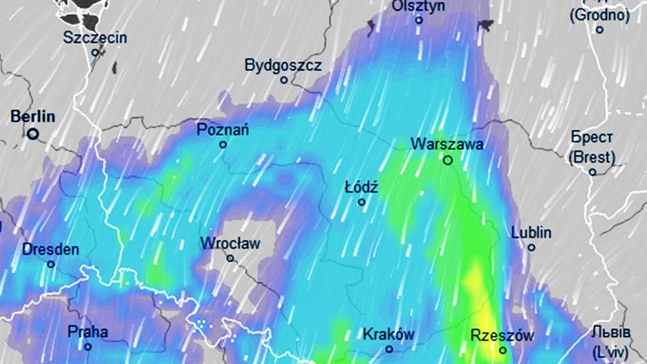 We wtorek front z ulewami dotrze do województw środkowej Polski