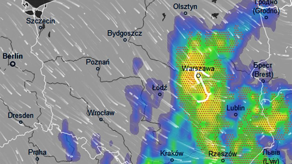 Pogoda. Wieczorem strefa opadów obejmie znaczną część południowo-wschodniej Polski