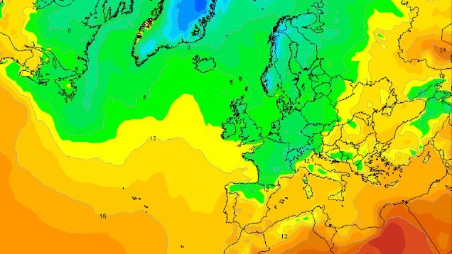 Prognoza pogody dla Europy na sobotni wieczór.