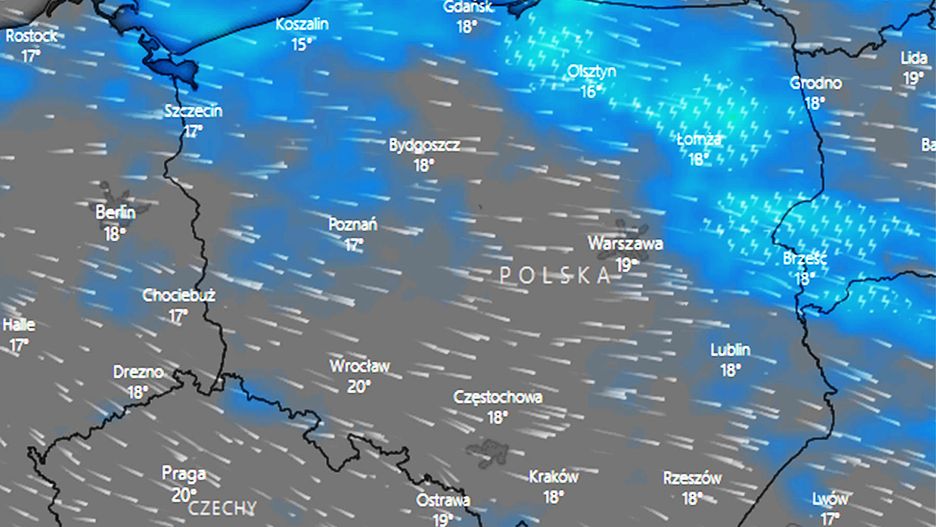 Pogoda. Burze i ulewy utrzymają się na północy oraz północnym wschodzie do wieczora
