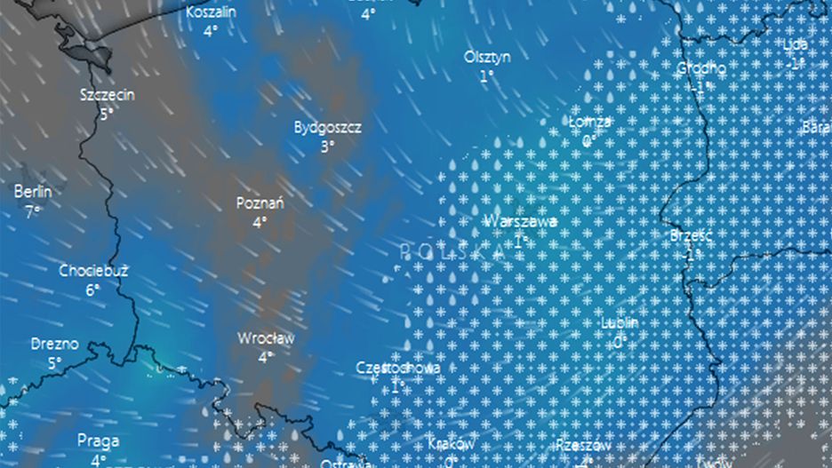 Strefa opadów obejmie największy obszar Polski w sobotę rano