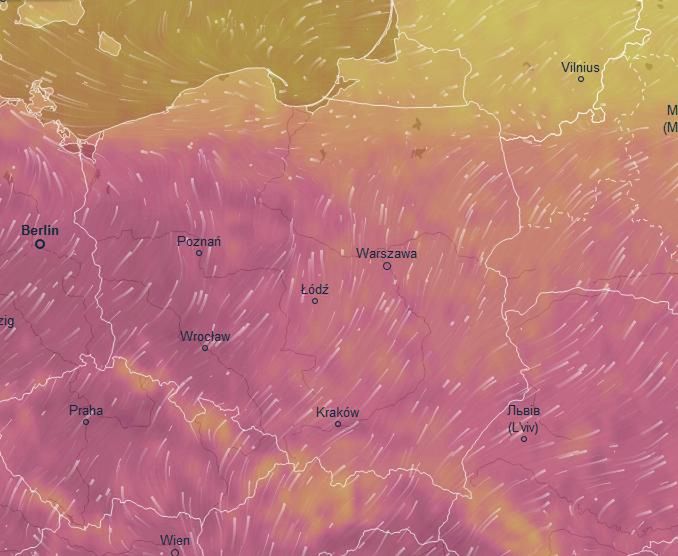 Pogoda poniedziałek 